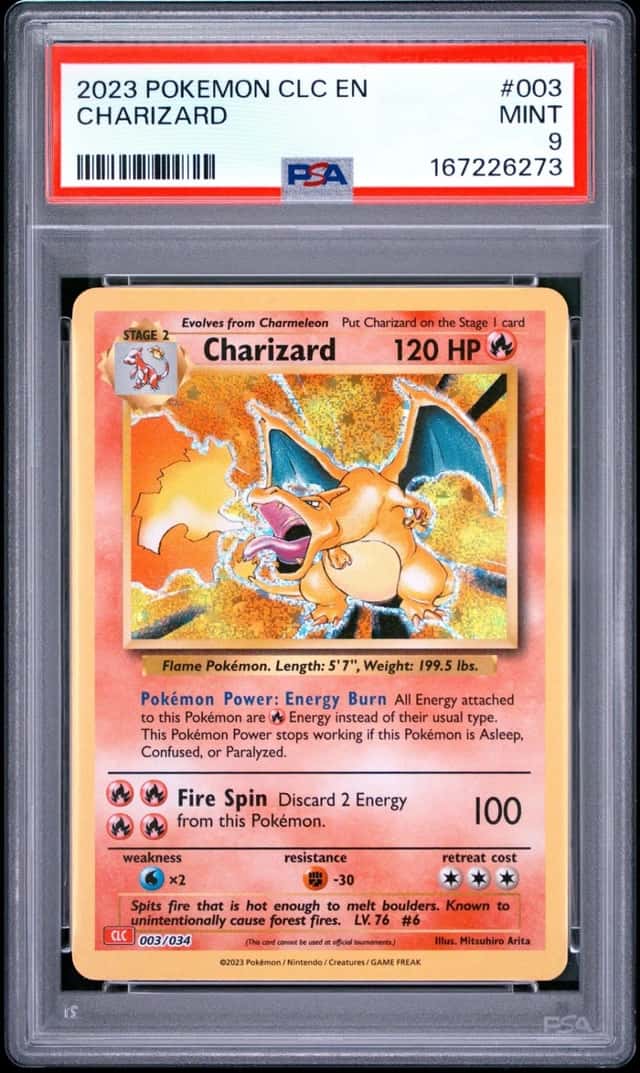 2023 POKEMON CLC-TRADING CARD CLASSIC CHARIZARD & HO-OH EX DECK CHARIZARD PSA 9