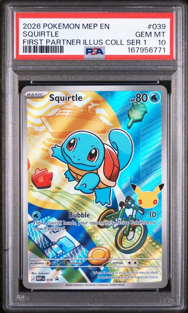 2026 POKEMON MEP FIRST PARTNER ILLUSTRATION COLLECTION #039 SQUIRTLE PSA 10