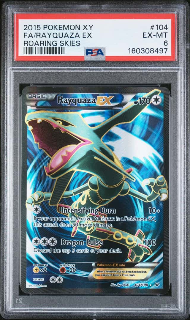 RAYQUAZA EX 2015 POKEMON ROARING SKIES 104/108 ULTRA RARE FULL ART PSA 6 Q3626