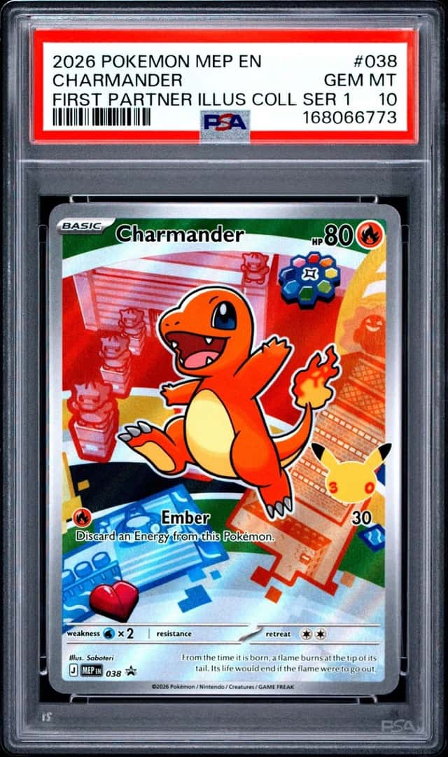 2026 POKEMON MEP FIRST PARTNER ILLUSTRATION COLLECTION #038 CHARMANDER PSA 10