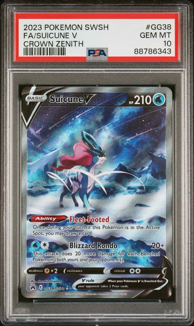 2023 Pokemon SWSH Crown Zenith Suicune V Galarian Gallery #GG38/GG70 PSA 10 (43)