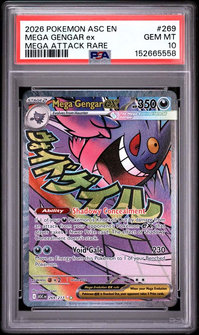 2026 Pokemon Ascended Heroes Mega Gengar ex Attack Rare #269/217 PSA 10 GEM MINT
