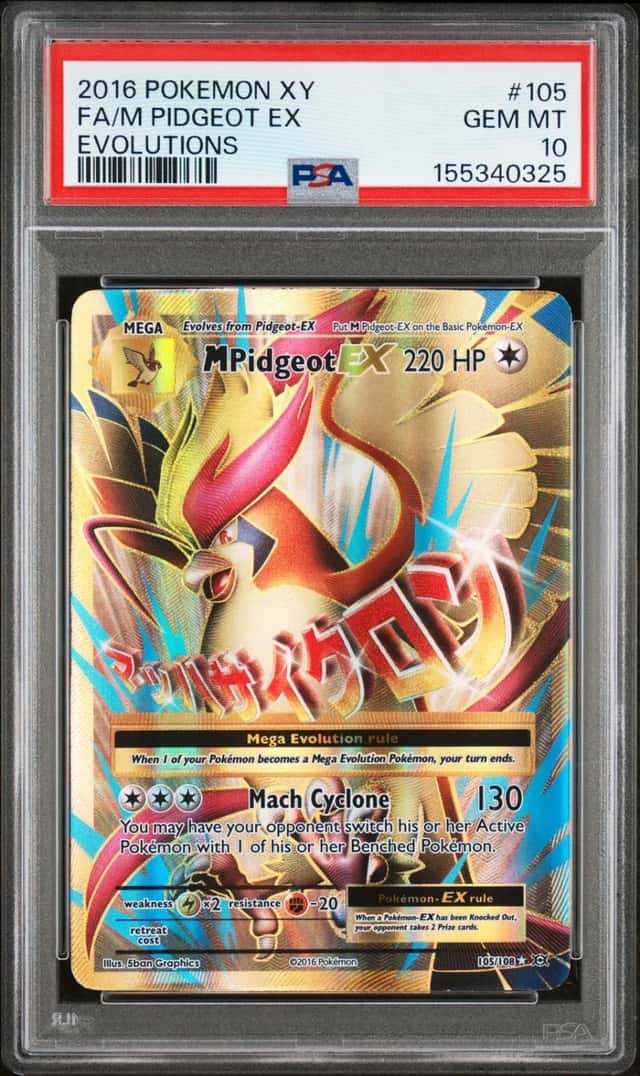 2016 POKEMON XY EVOLUTIONS #105 FULL ART/M PIDGEOT EX PSA 10