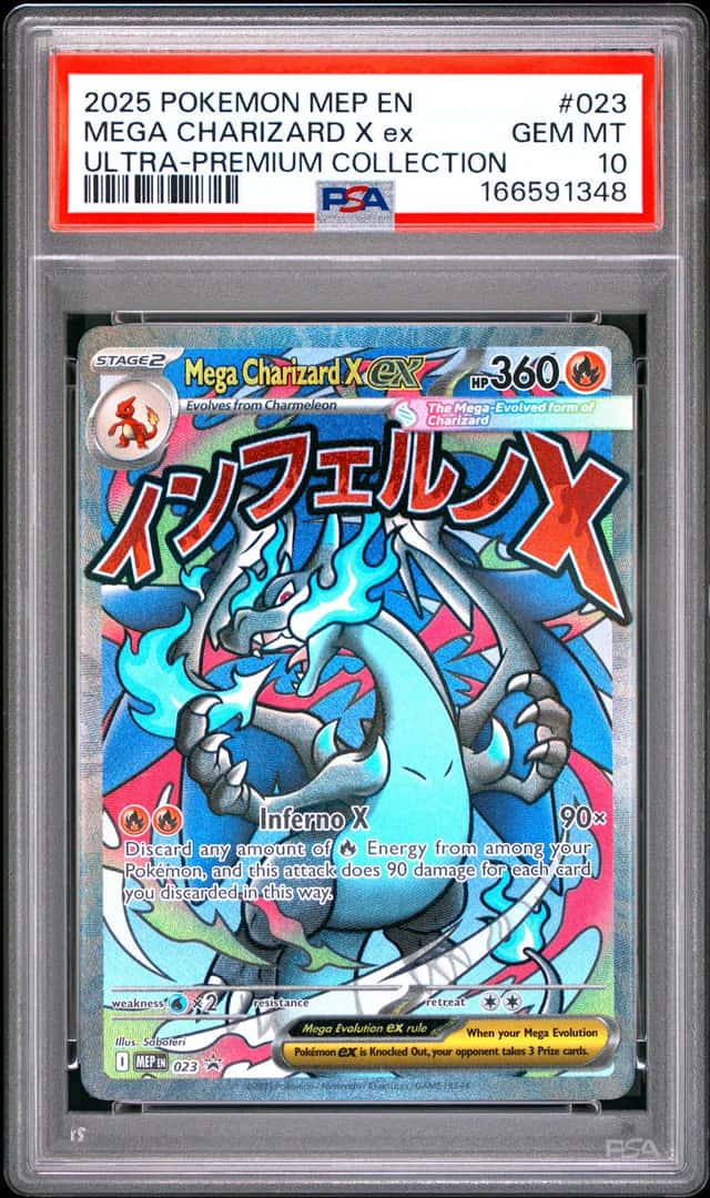 2025 Pokemon MEP Black Star Promos Mega Charizard X ex #023 PSA 10 GEM MINT