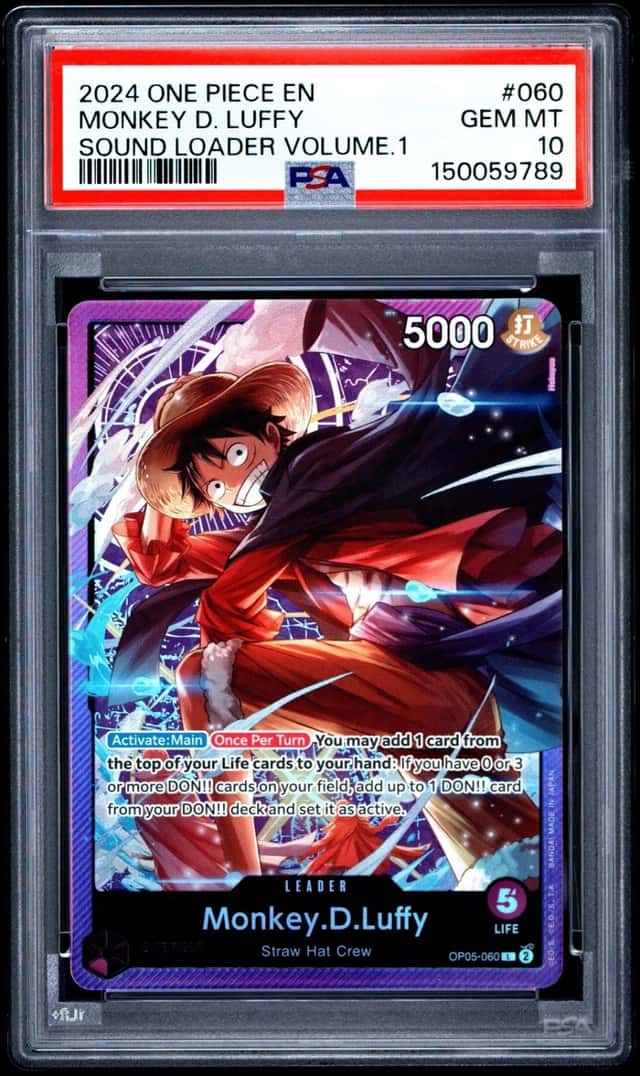 2024 ONE PIECE PROMOS SOUND LOADER VOLUME.1 #060 MONKEY D. LUFFY PSA 10