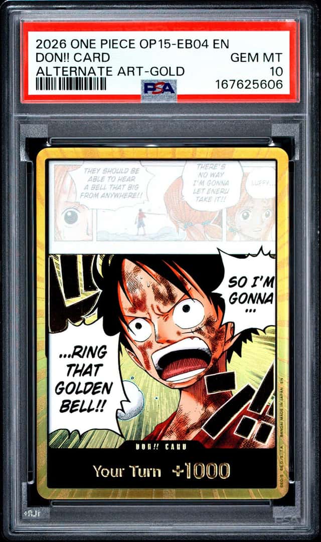 2026 ONE PIECE ADVENTURE ON KAMI'S ISLAND ALTERNATE ART-GOLD DON!! CARD PSA 10