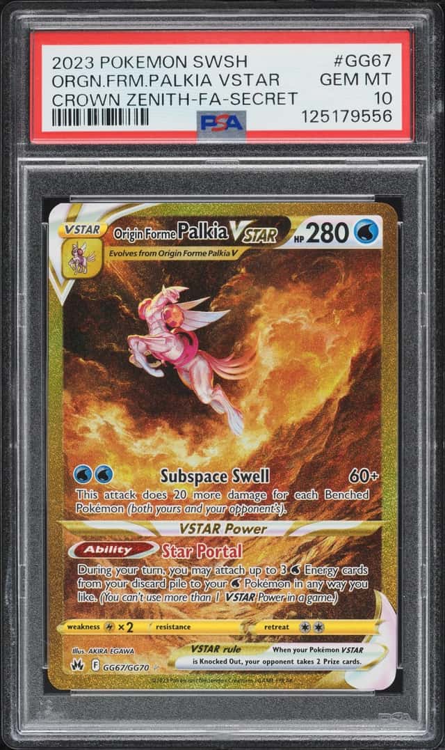 2023 Pokemon Sword & Shield Crown Zenith Gold Rare Origin Forme Palkia VSTAR #GG67 PSA 10 GEM