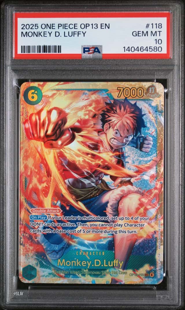 2025 One Piece Carrying On His Will Monkey D. Luffy Special Card OP13-118 PSA 10