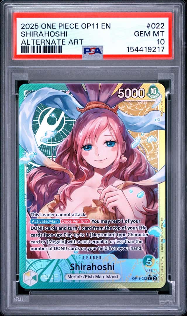 2025 One Piece Shirahoshi Leader Alternative Art #OP11-022 PSA 10 GEM MINT