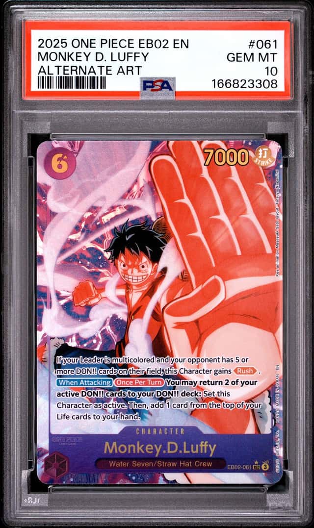 2025 ONE PIECE EB02-EXTRA BOOSTER -ANIME 25TH COLLECTION- MONKEY D. LUFFY PSA 10