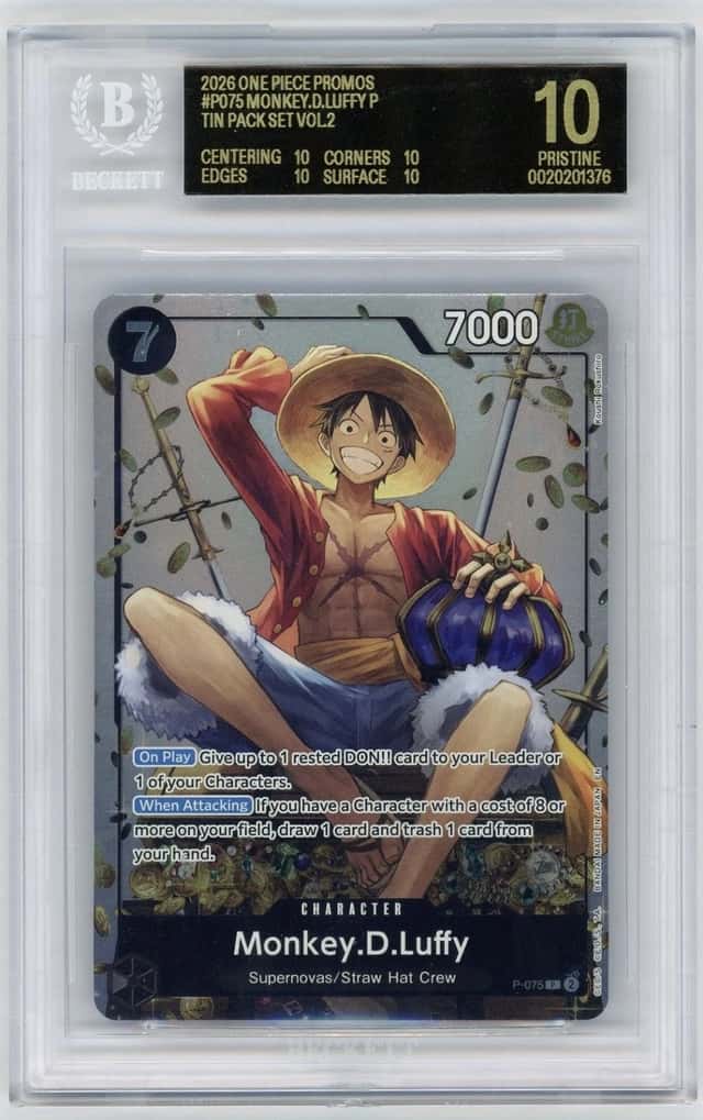 One Piece BGS 10 Black Label Monkey D. Luffy Promo 2026 P-075 Tin Pack English