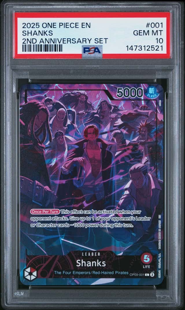 2024 One Piece 2nd Anniversary Shanks Leader #OP09-001 PSA 10 GEM MINT