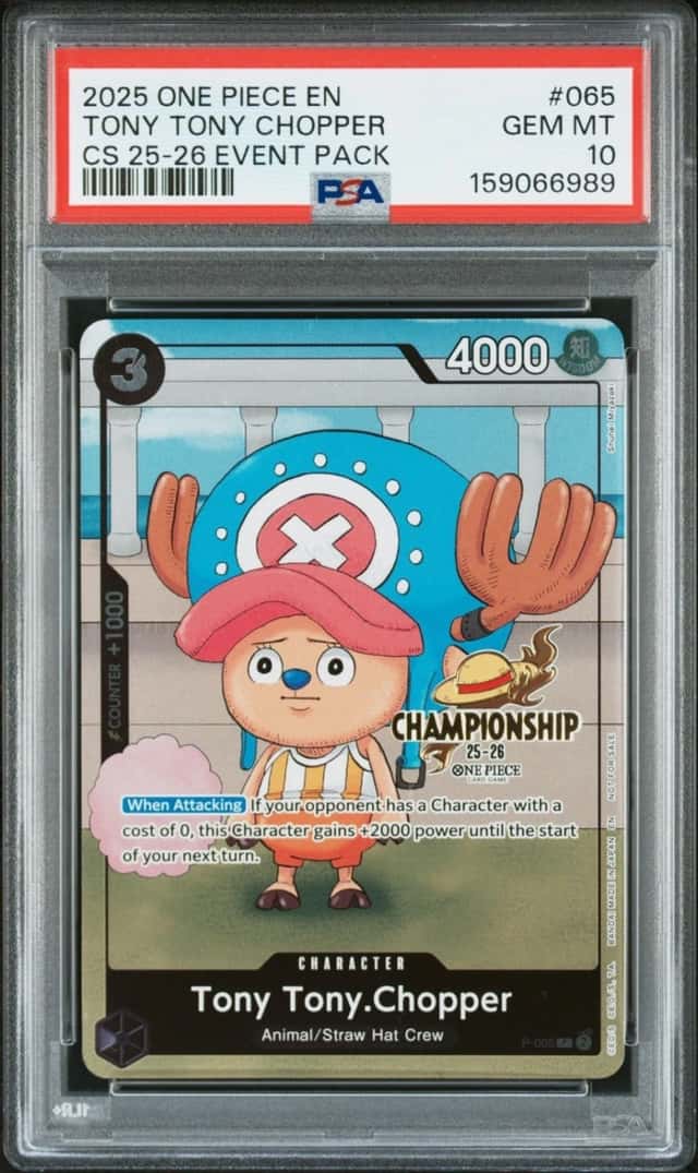 ONE PIECE TONY TONY CHOPPER 2025 CHAMPIONSHIP 2025-26 EVENT PACK 65 PSA 10
