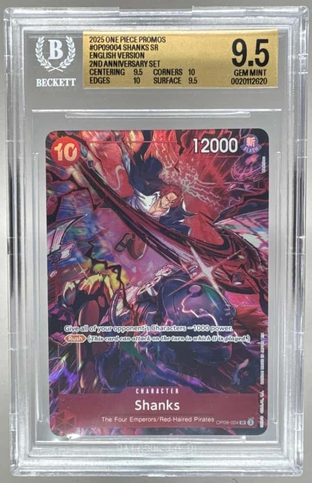 2620 Shanks 2025 One Piece 2nd Anniversary Promo #OP09-004 BGS 9.5