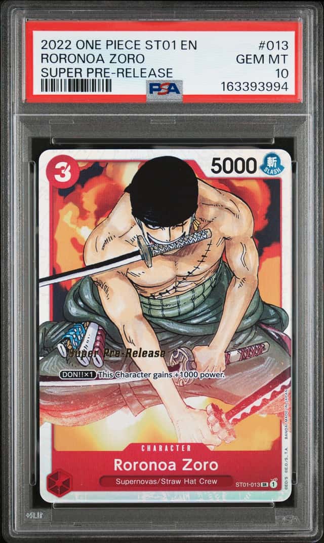2022 ONE PIECE STARTER DECK ST01-STRAW HAT CREW #013 RORONOA ZORO PSA 10