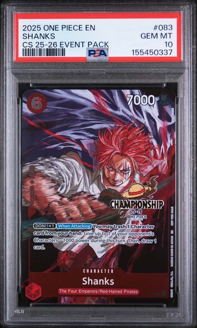 2025 ONE PIECE CHAMPIONSHIP 2025-26 EVENT PACK #083 SHANKS PSA 10