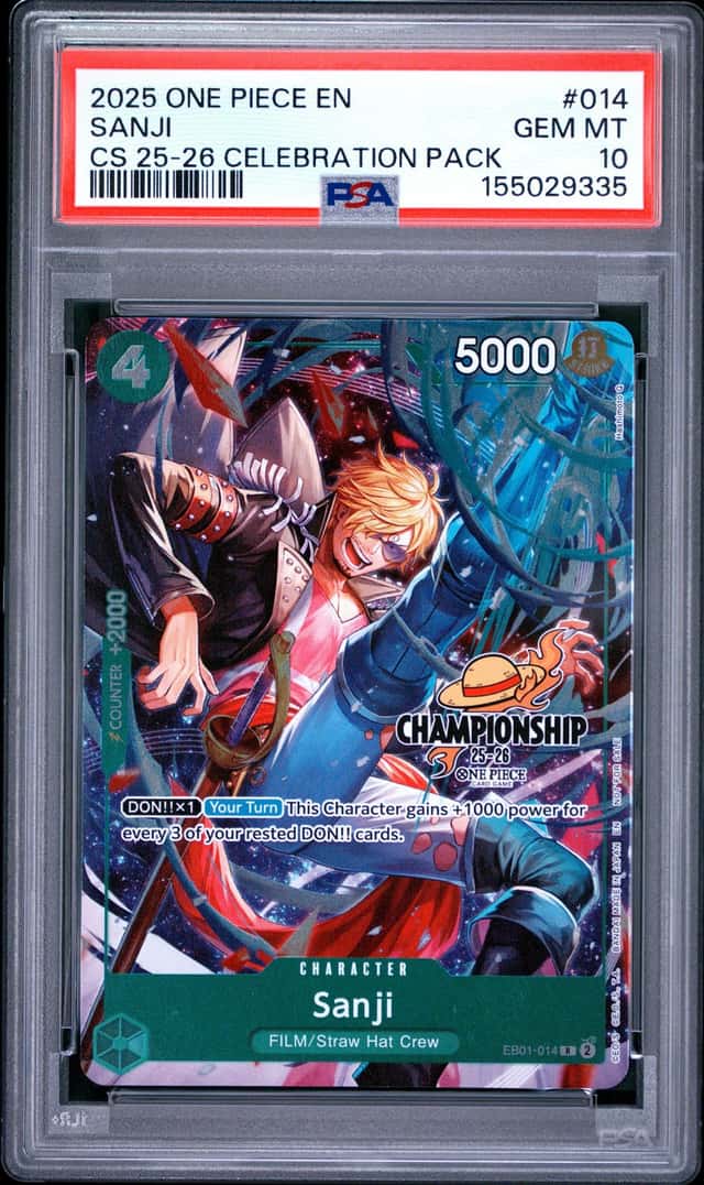 2025 One Piece 25-26' Celebration Pack Sanji Rare #EB01-014 PSA 10 GEM MINT (35)