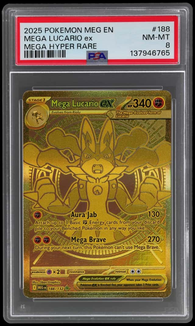 2025 Pokemon Mega Evolution Mega Hyper Rare Mega Lucario Ex #188
