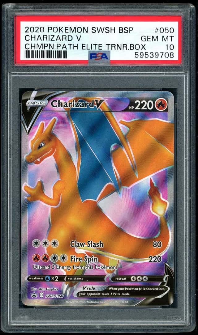 POKEMON CHARIZARD V 2020 BSP #050 CHAMPIONS PATH ELITE TRNR.BOX PSA 10