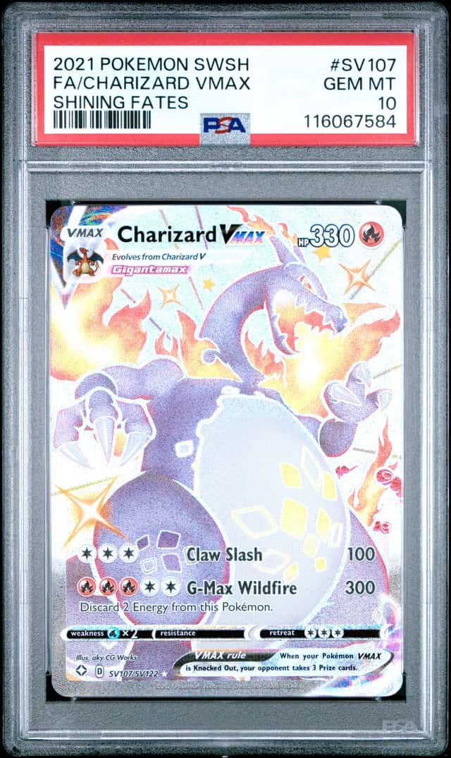 2021 Pokemon SWSH Shining Fates #SV107 FA Charizard VMAX PSA 10