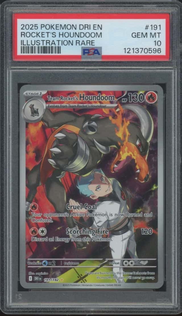 2025 Pokemon Destined Rivals Illustration Rare Rocket's Houndoom Gem Mint PSA 10