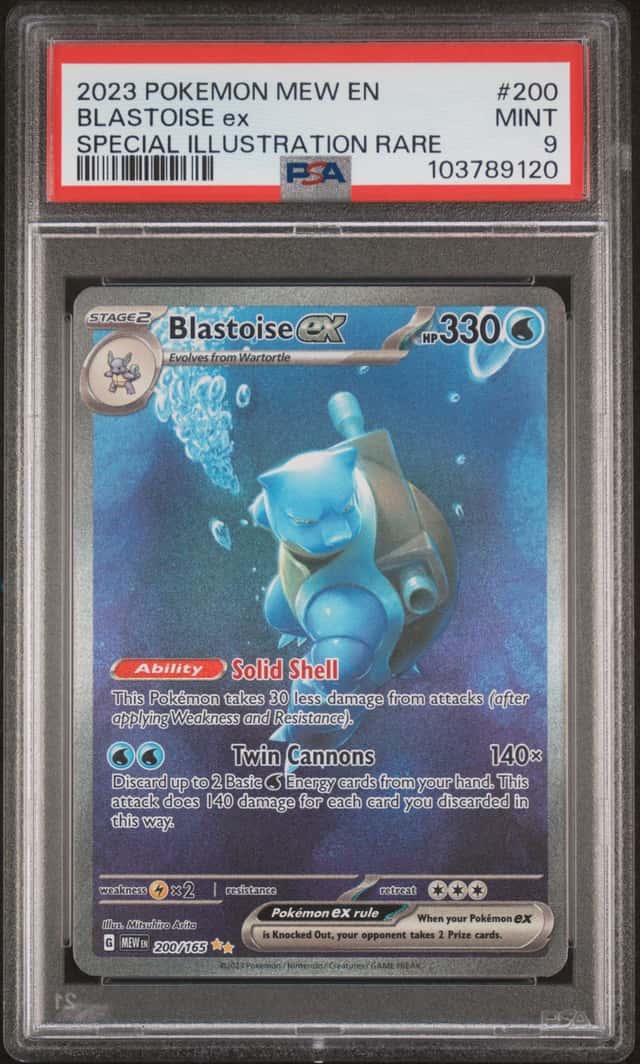 Blastoise ex 200/165 PSA 9 - Pokemon Scarlet & Violet 151