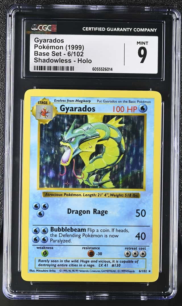 CGC 9 Gyarados 6/102 Holo Shadowless Base Set Pokémon Card