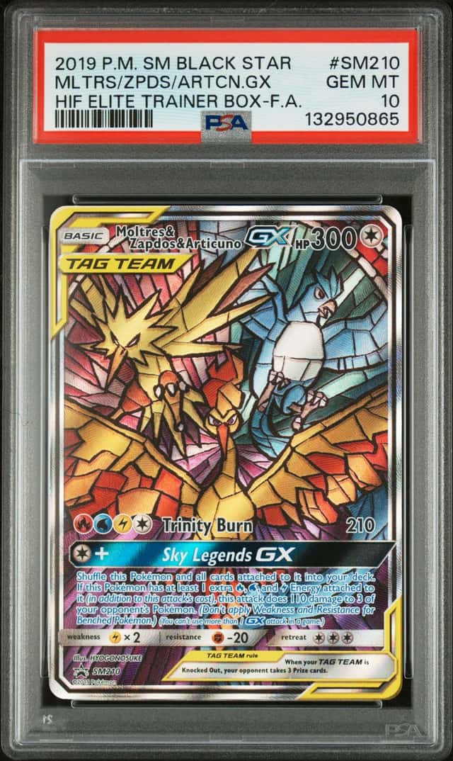 2019 Pokemon SM Promo Moltres & Zapdos Articuno Tag Team #SM210 PSA 10
