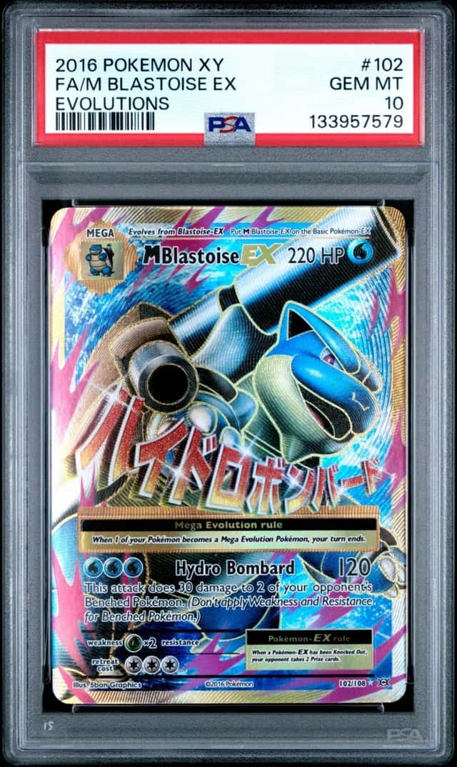 2016 POKEMON XY EVOLUTIONS #102 FULL ART/M BLASTOISE EX PSA 10