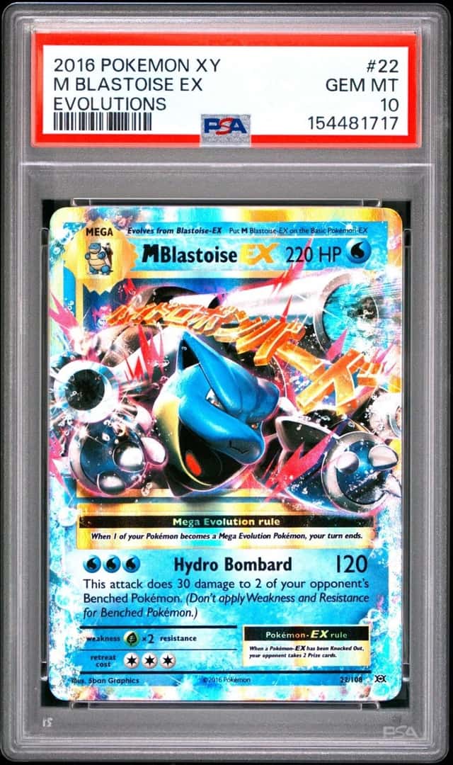 2016 POKEMON XY EVOLUTIONS #22 M BLASTOISE EX PSA 10