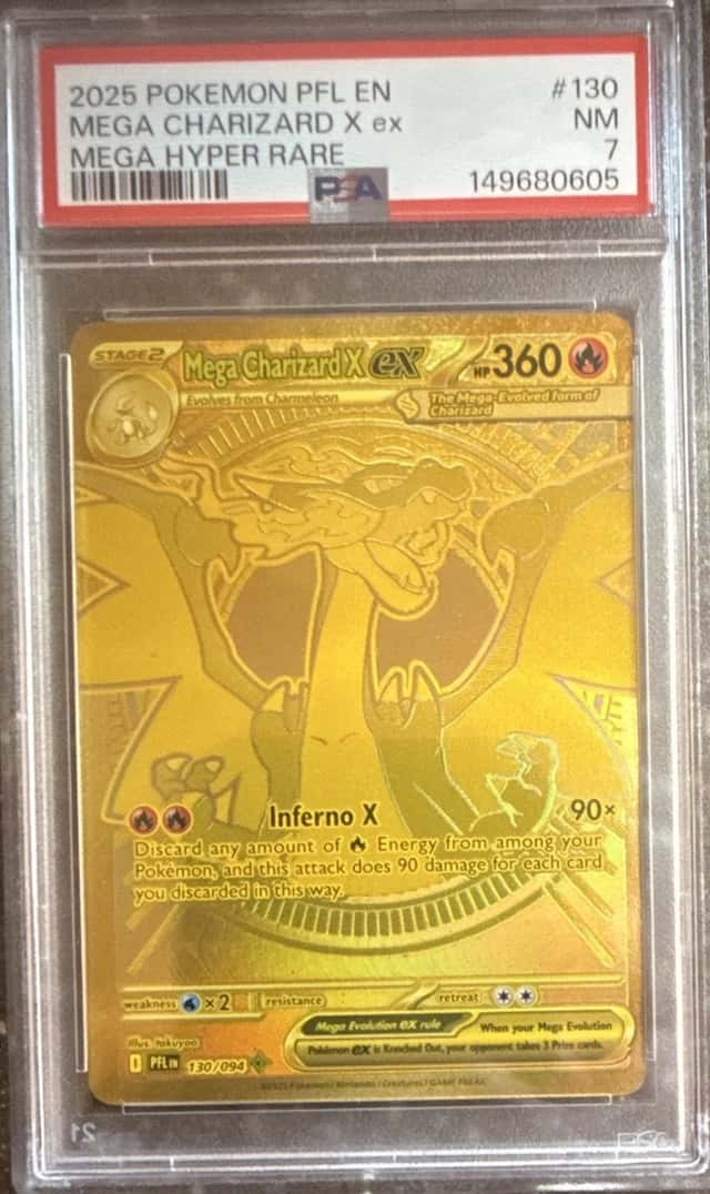 The Pokémon Company Mega Charizard X EX 130/094 Phantasmal Flames Holo PSA 7