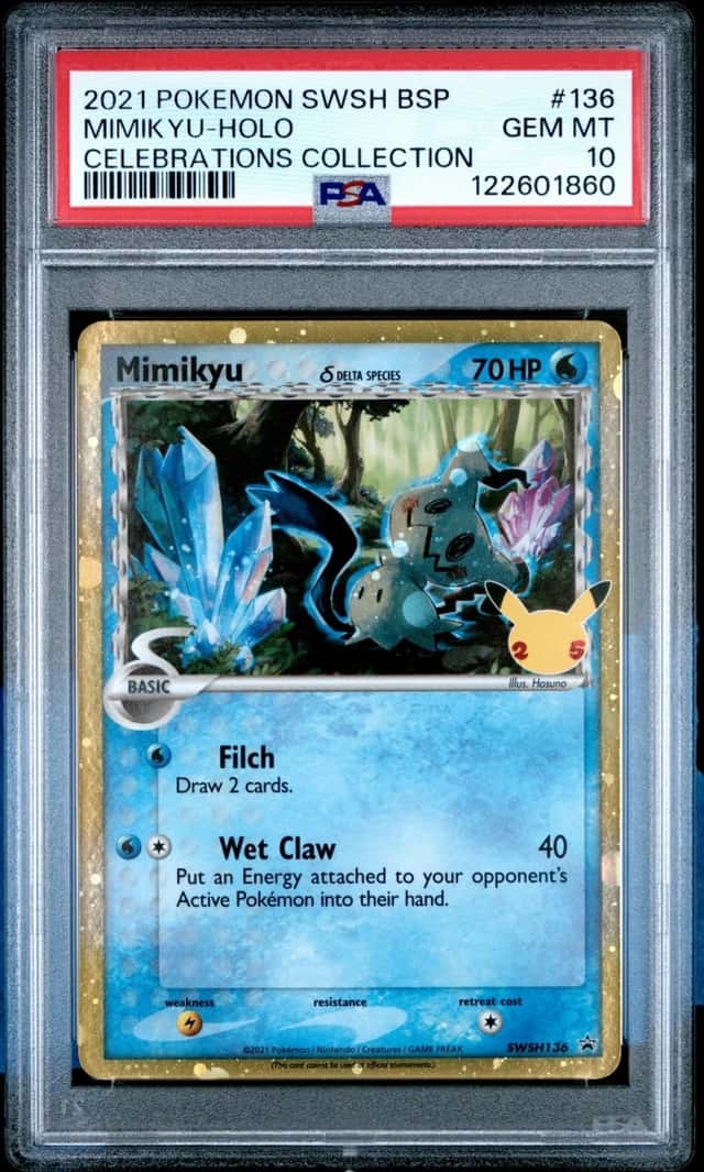 2021 POKEMON SWSH BLACK STAR PROMO CELEBRATIONS COLLECTION MIMIKYU-HOLO PSA 10
