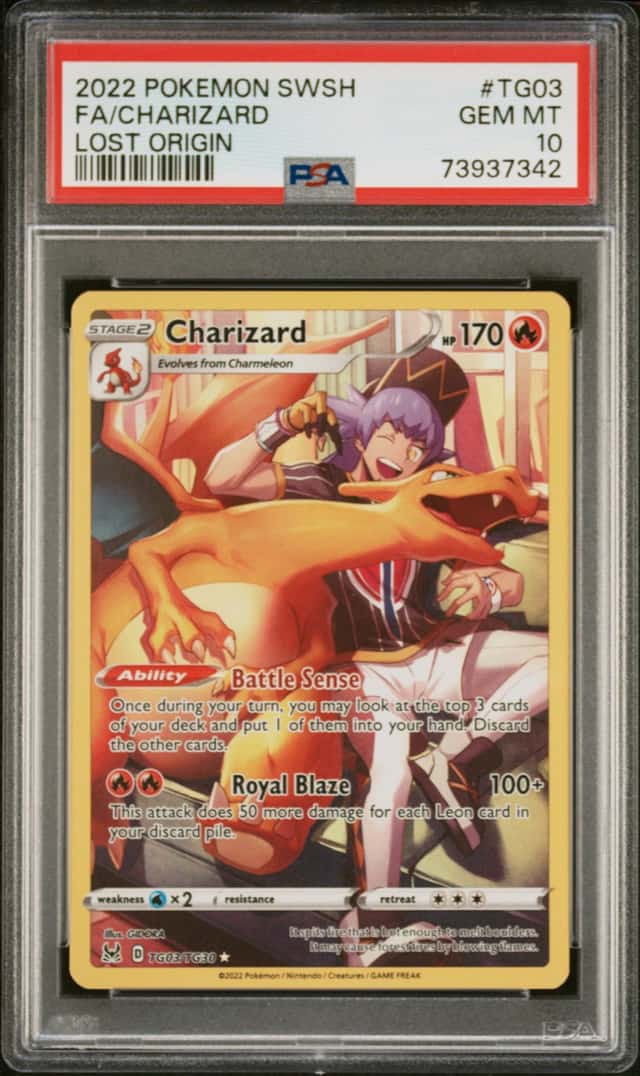 Charizard FA 2022 Pokémon SWSH Lost Origin Full Art TG03/TG30 PSA 10 GEM MINT