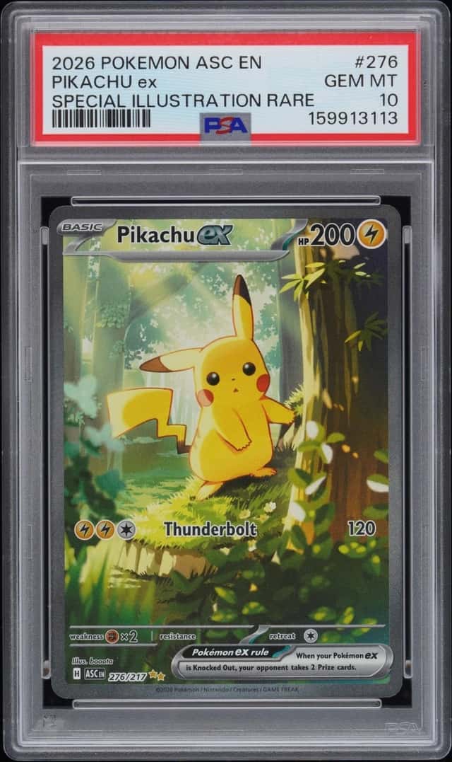 2026 POKEMON ASC EN-ASCENDED HEROES SPECIAL ILLUSTRATION RARE PIKACHU EX PSA 10
