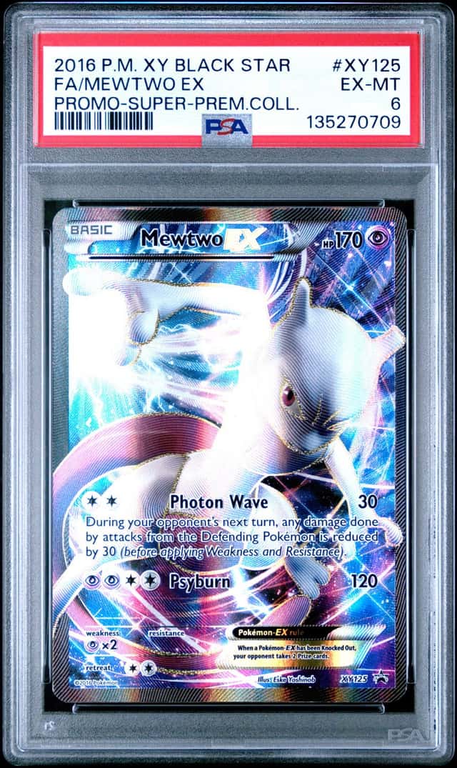 2016 POKEMON XY BLACK STAR PROMO SUPER PREM COLL #XY125 MEWTWO EX FULL ART PSA 6
