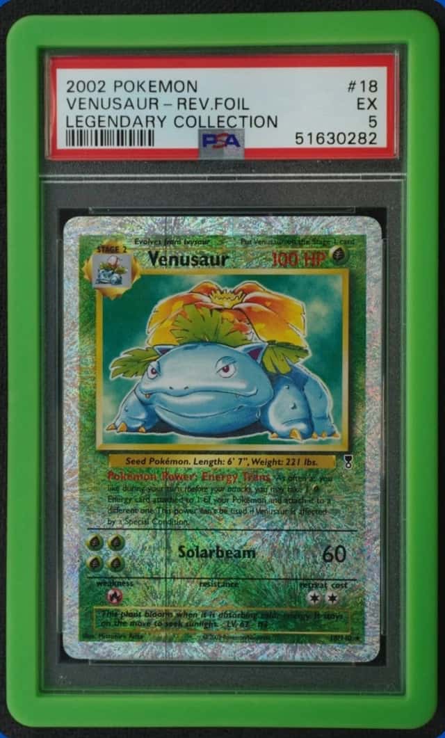 2002 POKEMON LEGENDARY COLLECTION #18/110 VENUSAUR REVERSE HOLO PSA 5