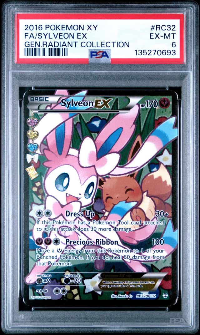 2016 POKEMON GENERATIONS RADIANT COLLECTION #RC32/RC32 SYLVEON EX FULL ART PSA 6