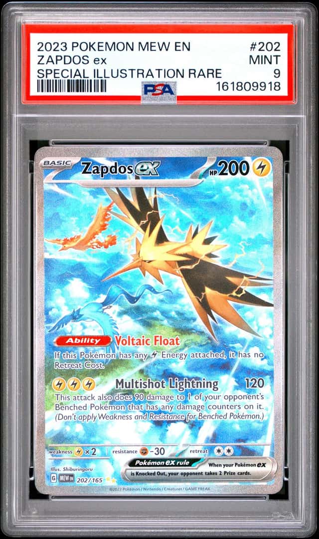 Zapdos ex 202/165 Scarlet & Violet 151 PSA Graded 9 English Pokemon TCG