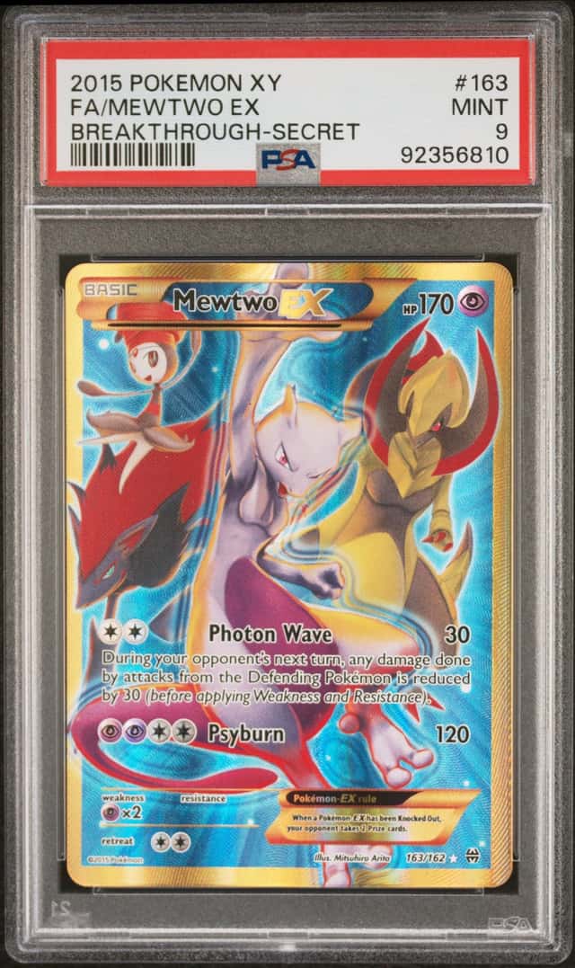 POKEMON MEWTWO EX 2015 BREAKTHROUGH #163 SECRET FA PSA 9