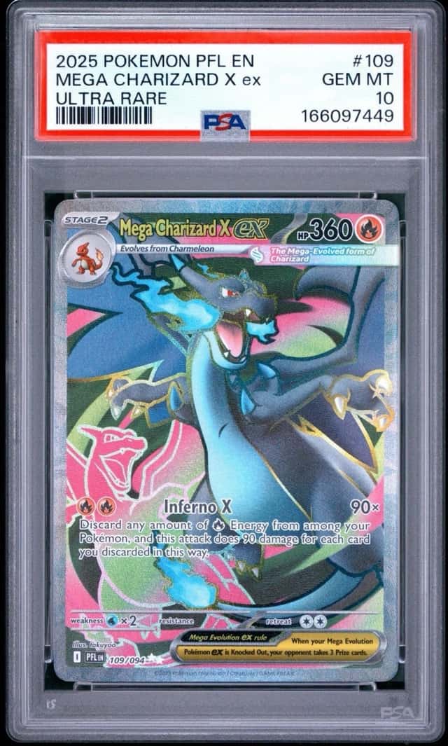 Pokemon Mega Charizard X Ex Phantasmal Flames Ultra Rare #109 PSA 10 Gem Mint