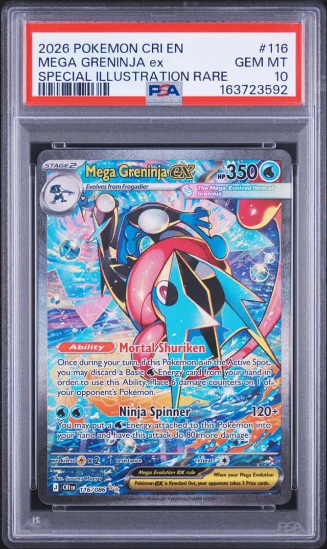 2026 POKEMON CHAOS RISING SPECIAL ILLUSTRATION RARE MEGA GRENINJA EX PSA 10
