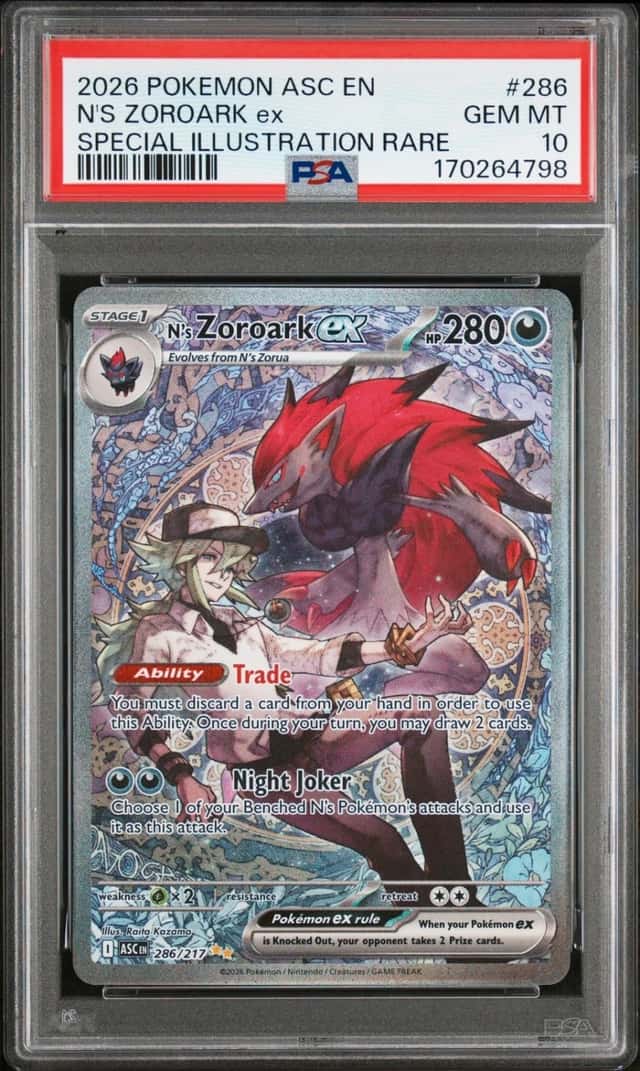 2026 POKEMON ASCENDED HEROES SPECIAL ILLUSTRATION RARE N'S ZOROARK EX PSA 10