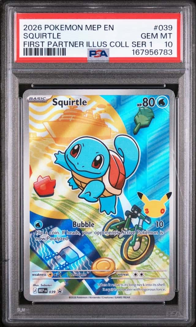 2026 POKEMON MEP FIRST PARTNER ILLUSTRATION COLLECTION #039 SQUIRTLE PSA 10