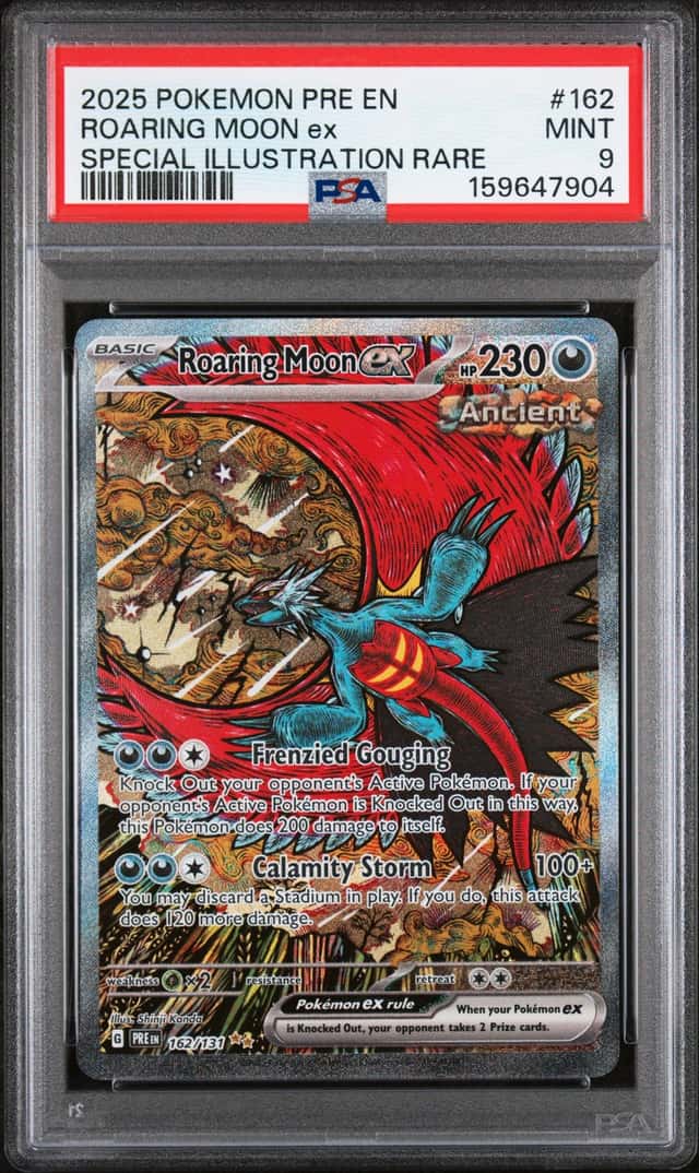 2025 POKEMON PRISMATIC EVOLUTION SPECIAL ILLUSTRATION RARE ROARING MOON EX PSA 9