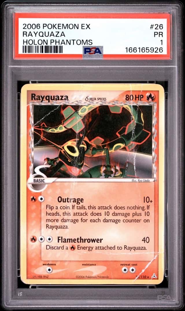 2006 POKEMON EX HOLON PHANTOMS #26 RAYQUAZA PSA 1