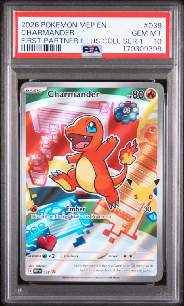 2026 POKEMON MEP FIRST PARTNER ILLUSTRATION COLLECTION #038 CHARMANDER PSA 10