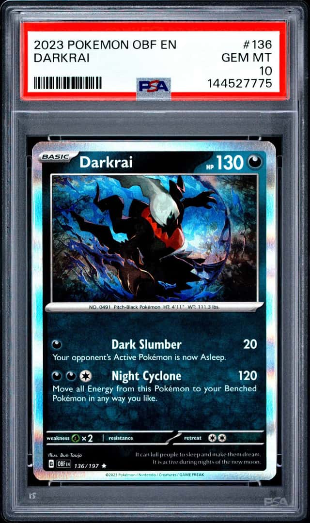 2023 POKEMON OBF EN-OBSIDIAN FLAMES #136 DARKRAI PSA 10