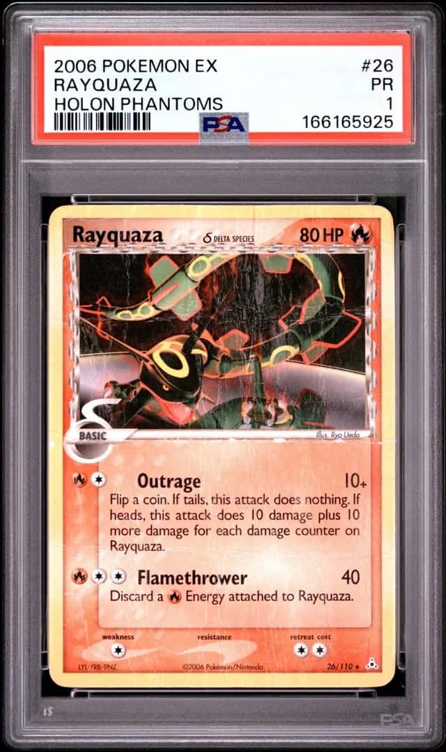 2006 POKEMON EX HOLON PHANTOMS #26 RAYQUAZA PSA 1