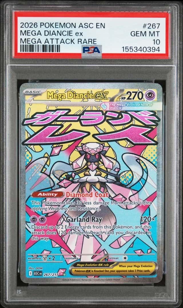 2026 POKEMON ASC EN-ASCENDED HEROES MEGA ATTACK RARE #267 MEGA DIANCIE EX PSA 10