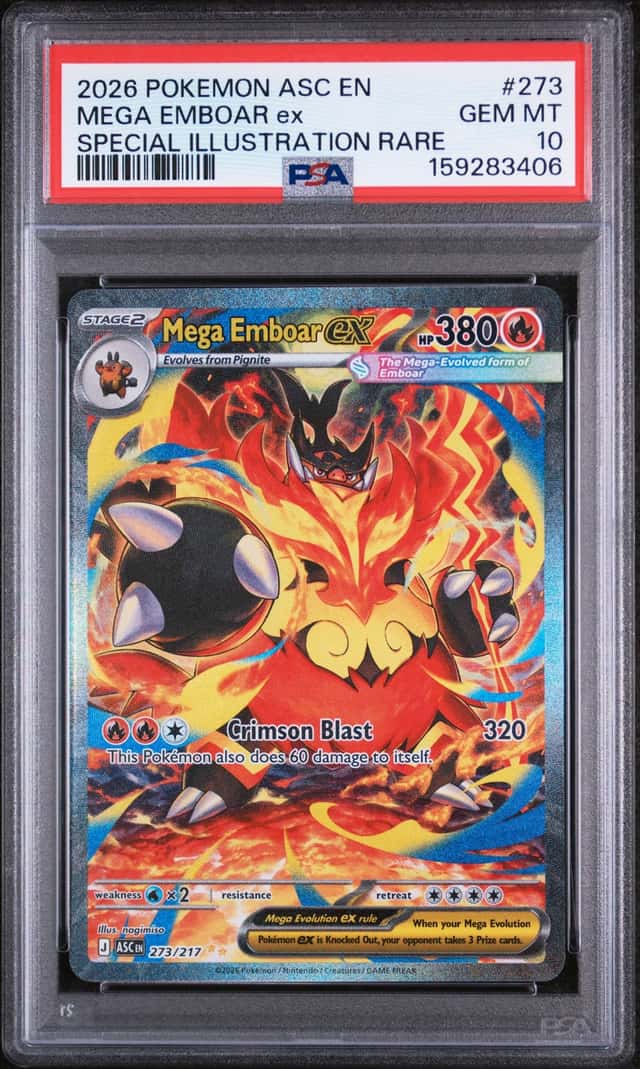 2026 Pokemon Mega Emboar ex Special Illustration Rare #273/217 PSA 10 GEM MINT
